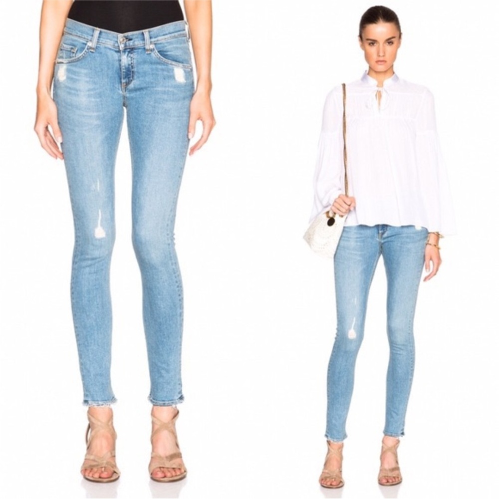 Rag & Bone Light Wash Distressed Skinny Jean